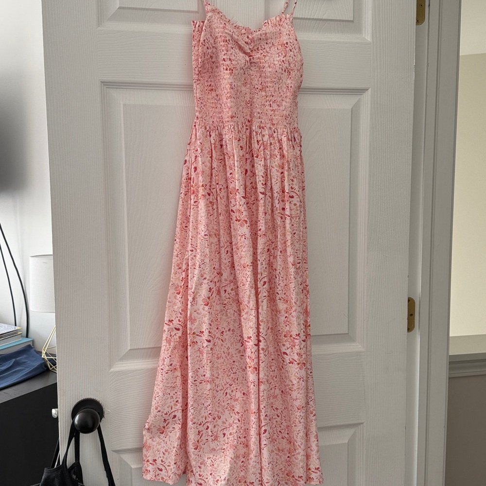 Pink Floral Maxi Dress